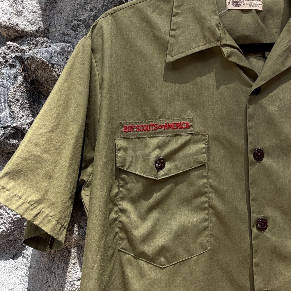 Vtg Boy Scouts of America Official Shirt Mens Large L Dacron Polyester Cotton - Picture 3 of 7